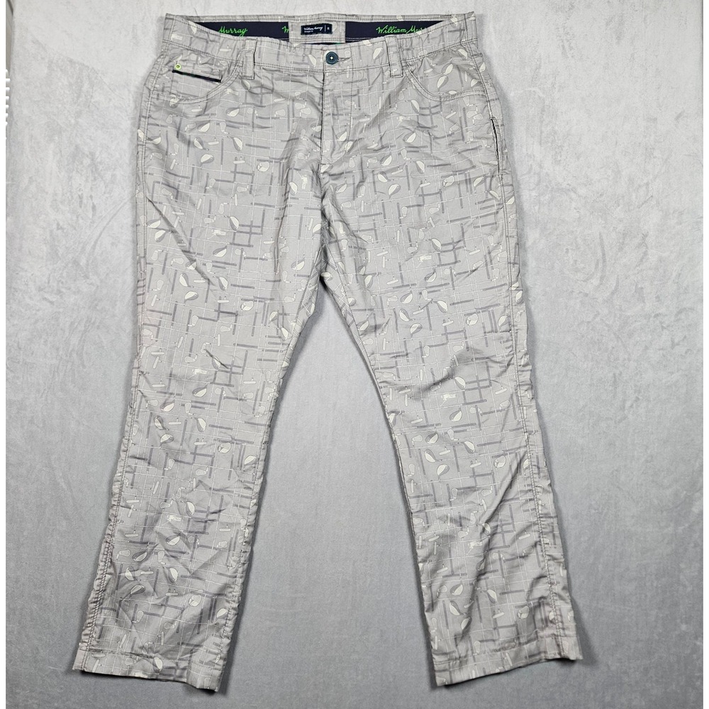 William Murray Pants Mens 36 (Actucal 38x29) Grey Golf Club Print Performance‎